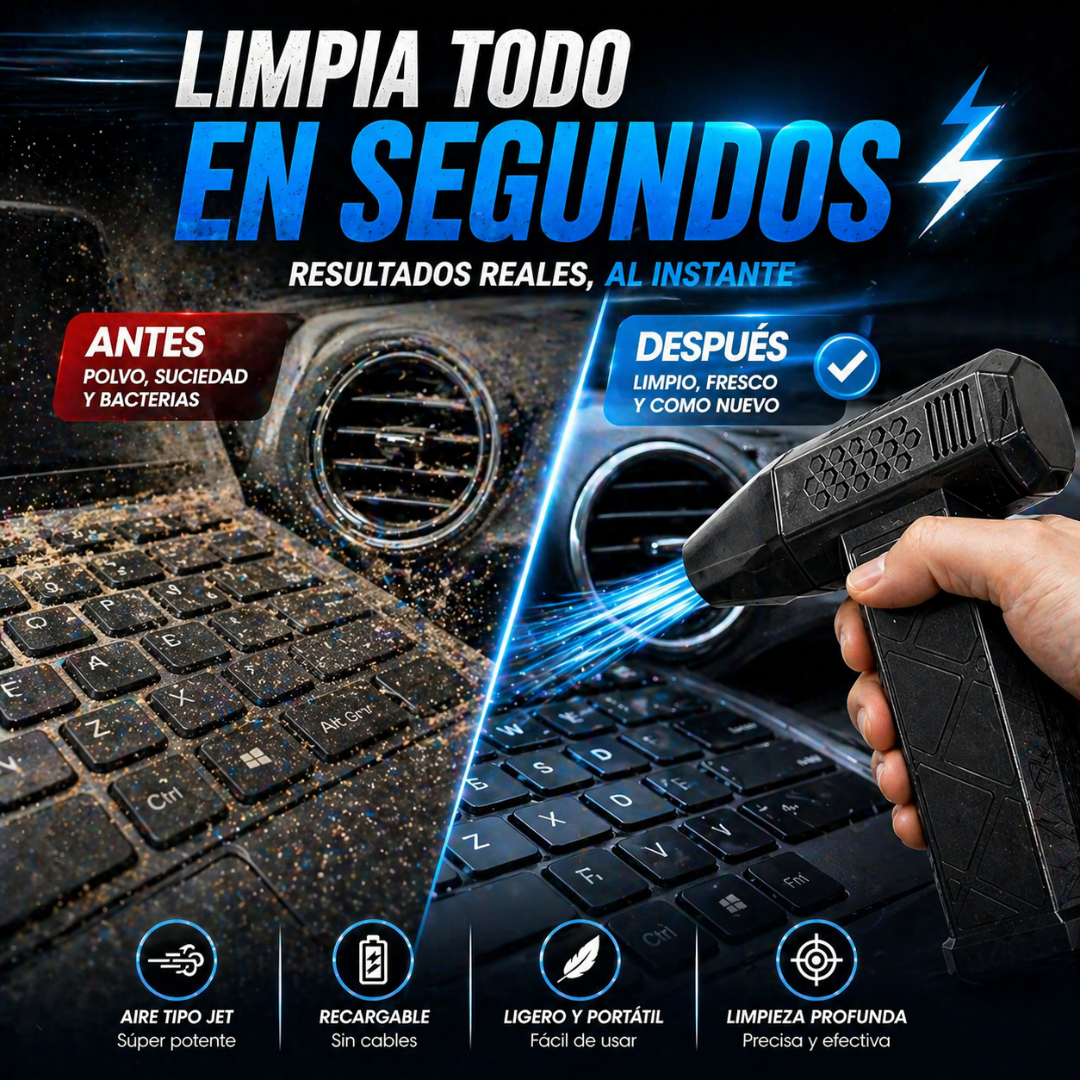 La forma más rápida y efectiva de limpiar cualquier espacio 🔥- Mini Ventilador Soplador Portatil