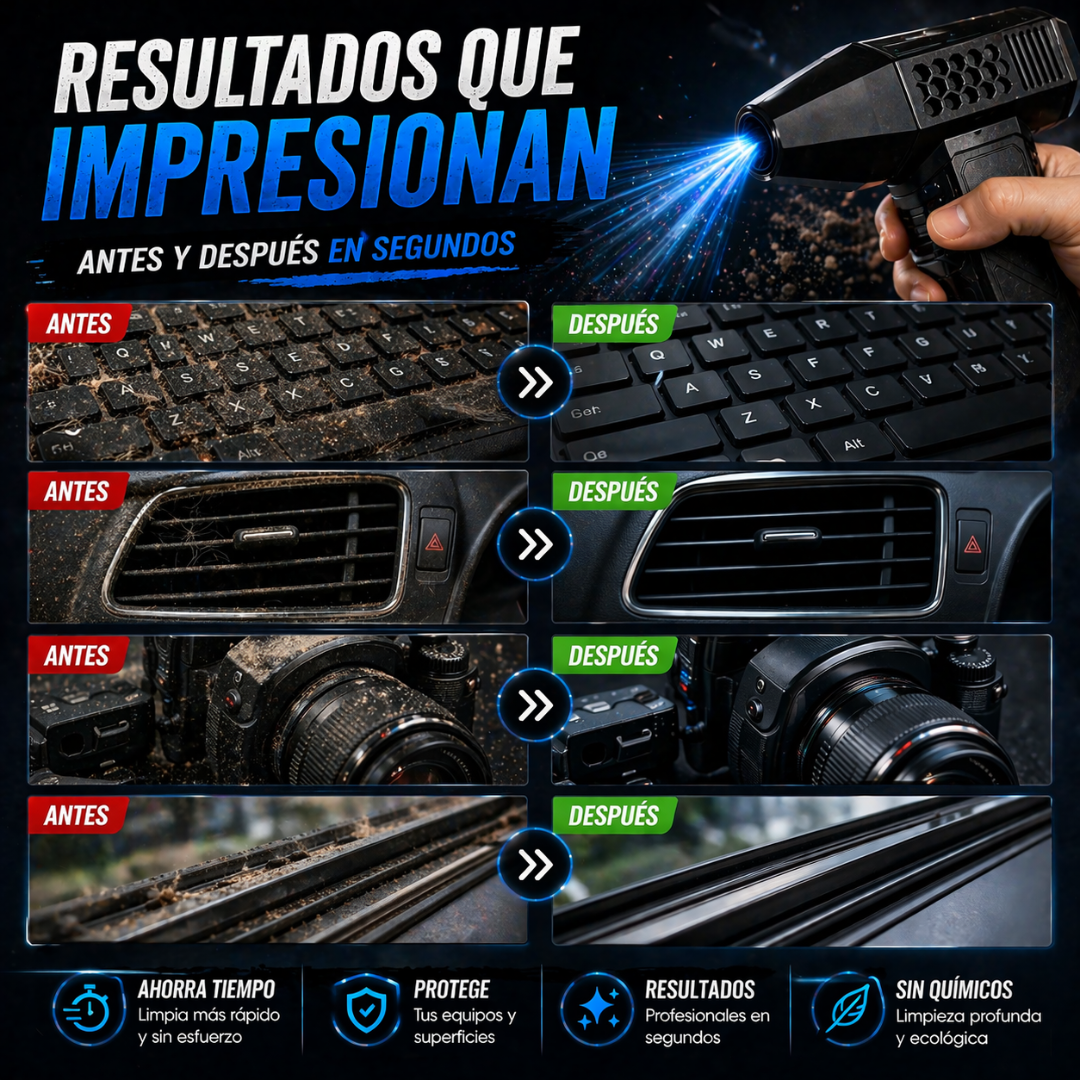 La forma más rápida y efectiva de limpiar cualquier espacio 🔥- Mini Ventilador Soplador Portatil