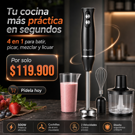 Cocina más rápido, ensucia menos y prepara de todo con un solo equipo - Sokany 4 en 1